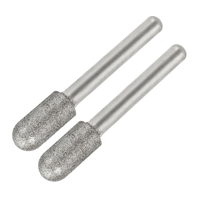Brocas de diamante para moler para herramienta rotativa con vástago de 1/4-pulgada, punta de bola cilíndrica de 10mm, 120 grano, 2 piezas