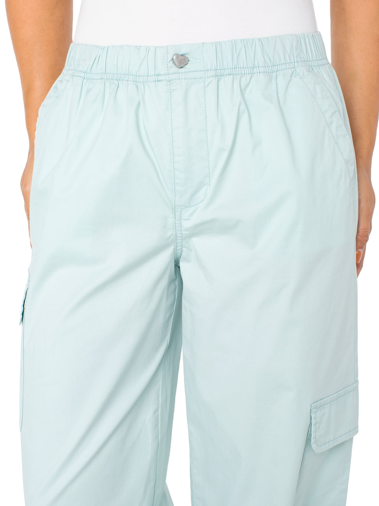 Celebrity Pink Women’s Poplin Wide Leg Cargo Pants, Sizes XS-XXXL