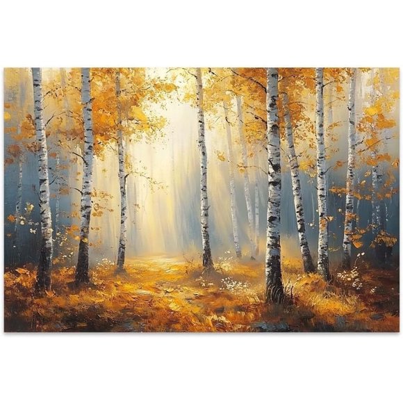 shiyou-Fall Vintage Landscape Wall Art Decor, Fall Wall Art Autumn Posters Vintage Rustic Moody Pictures Wall Decor Decorations Art for Living Room Home, Canvas Artwork (Unframed,18\u201dx12\u201d,Bi
