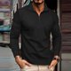 thumbnail image 1 of pstuiky camisas de manga larga para hombre, Camisa informal de color liso con cremallera y manga larga y cuello alto para hombre Tops de hombre m, 1 of 6