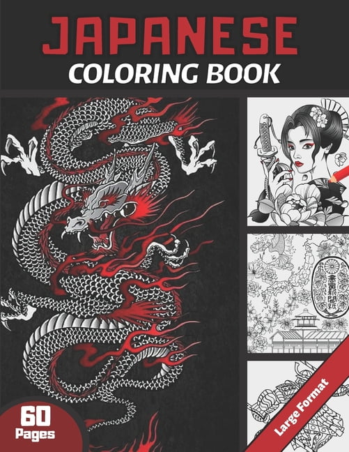 Japanese Coloring Book For Adults & Teens and japan Lovers 60 pages