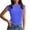 Blue, variant on Womens Tops Slim Open Back Short Sleeve Dressy Blouses Crew Neck Casual Loose Summer Shirts S-L