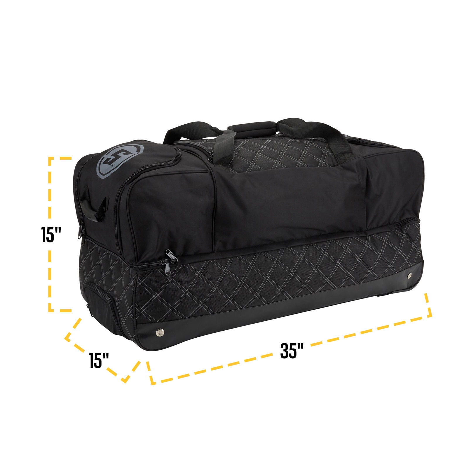 Speedway Motors Pro Roller Racing Gear Travel Bag: Large Multi-Compartment for Helmets, Suits, Shoes, 35x15x15 inches, Retractable Handle, Vented Compartments, Durable Nylon, Heavy-Duty Wheels