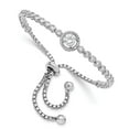 thumbnail image 3 of 925 Sterling Silver Rhodium-Plated Cubic Zirconia Adjustable Bracelet, 3 of 4