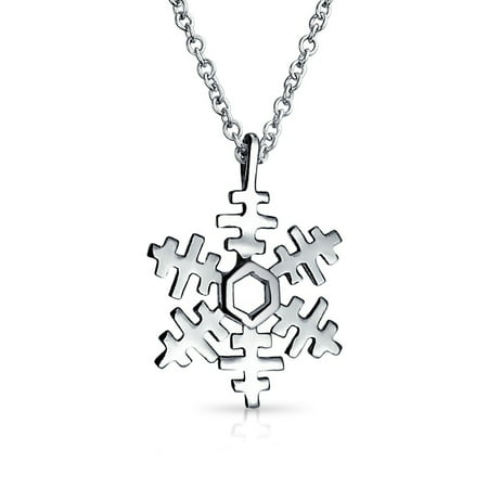 Holiday Winter Snowflake Pendant Necklace For Women For Teen 925 Sterling Silver With