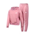 thumbnail image 1 of Sudadera New Balance para niñas de 7 a 8 años, forro polar Hazy Rose, 2 unidades, 1 of 7
