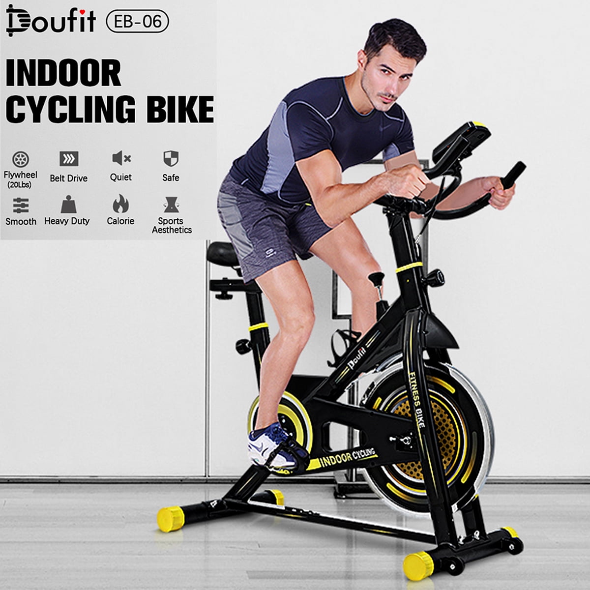 Fitness Workout Bike Exercise Bike Bicycle Gym Trainer Indoor Display Spor 