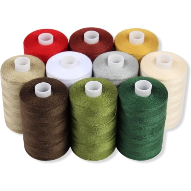 Sewing Thread - 24 Spools of Polyester Thread for Sewing Machine for Beginners, Hand Stitching & Quilting - 1000 yds Each in 22 Colors + Bonus Black & White