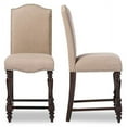 thumbnail image 2 of Zachary Chic Oak Brown Linen Counter Height Dining Chair Brown/Beige, 2 of 5