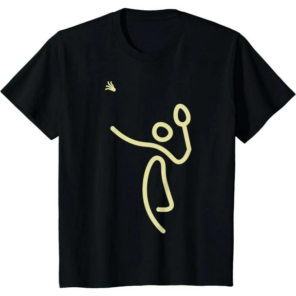 Badminton Lovers Stick Figure Graphic Tee T Shirt Top for Players Short Sleeve Round Neck black S-5XL