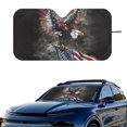 thumbnail image 2 of HUIACONG American Eagle Pride Easy Storage Universal Car Windshield Sun Shade for Pickups Hatchbacks Sun Block Cover UV Protection Sunshade Cover, 2 of 7
