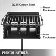 thumbnail image 3 of VEVOR Park Style Charcoal Grill and Cookouts Carbon Steel Park Style BBQ Wood Grill Adjustable, 3 of 9