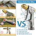 thumbnail image 4 of Garden Hose Nozzle, 100% Heavy Duty Metal Spray Gun with Full Brass Nozzle - High Pressure 4 Spraying Modes for Hand Watering Plants and Lawn (4 Spray Patterns), 4 of 6