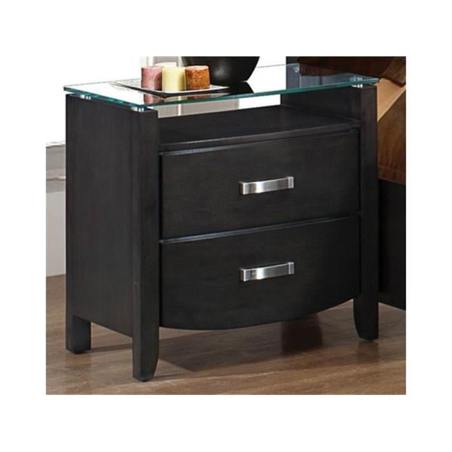 Homelegance 1737NGY4 Lyric Collection Night Stand with Glass Top
