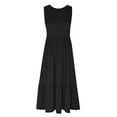 thumbnail image 5 of CEHVOM Women's Fashion Round-Neck Sleeveless Solid Pockets Patchwork Pullover Dress, 5 of 5