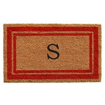 Calloway Mills Red Border 18" x 30" Monogram Outdoor Doormat (Letter T)