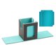 thumbnail image 1 of Caja organizadora de barajas de cartas duradera con 2 divisores, contenedor protector transparente azul, 1 of 9