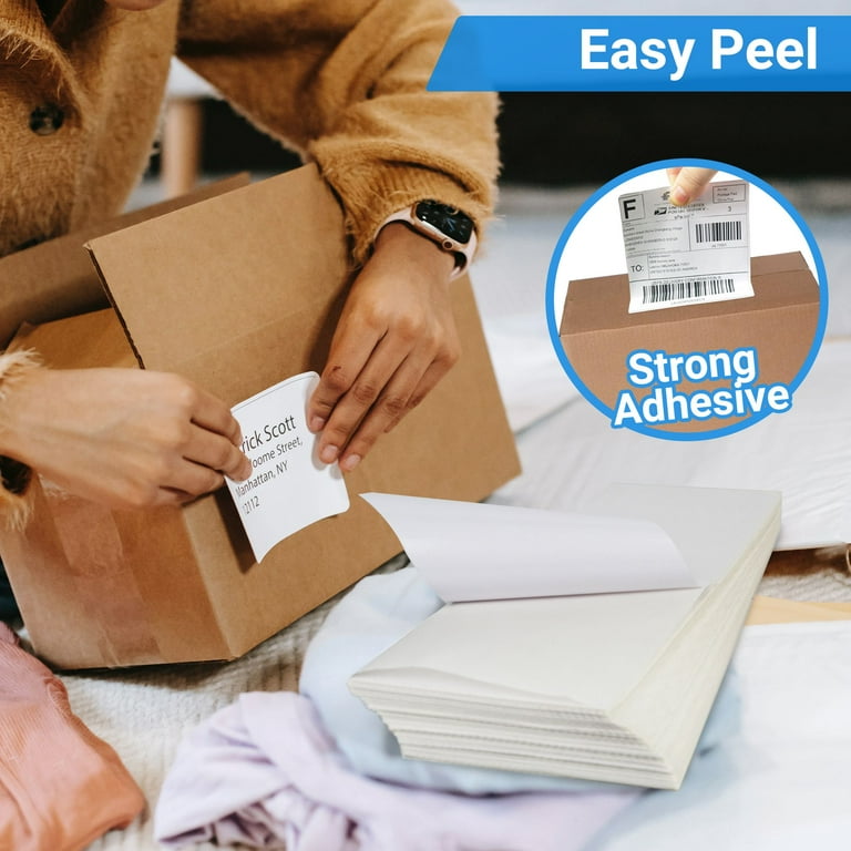 MUNBYN 4x6 Direct Thermal Fanfold Shipping Labels 1000 Pics For Address Mailing Postage USPS UPS FedEx Ebay Shipping Labels, Commercial Grade