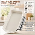 thumbnail image 6 of Kikcoin Bakeware Set, 21-Piece Baking Pans Set Kitchen Carbon Steel Baking Sheet Pans with Silicone Handles, Cookie Sheets Nonstick(Beige), 6 of 11