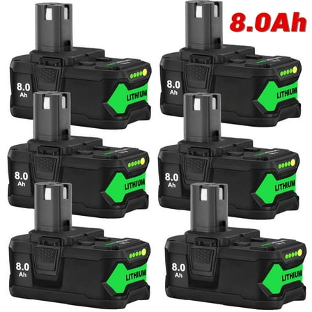 6Pack P108 For Ryobi 18V 18 Volt One  Plus High Capacity Lithium-ion Battery Rb18L50