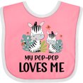 thumbnail image 3 of Inktastic Zebra My Pop-pop Loves Me Boys or Girls Baby Bib, 3 of 4
