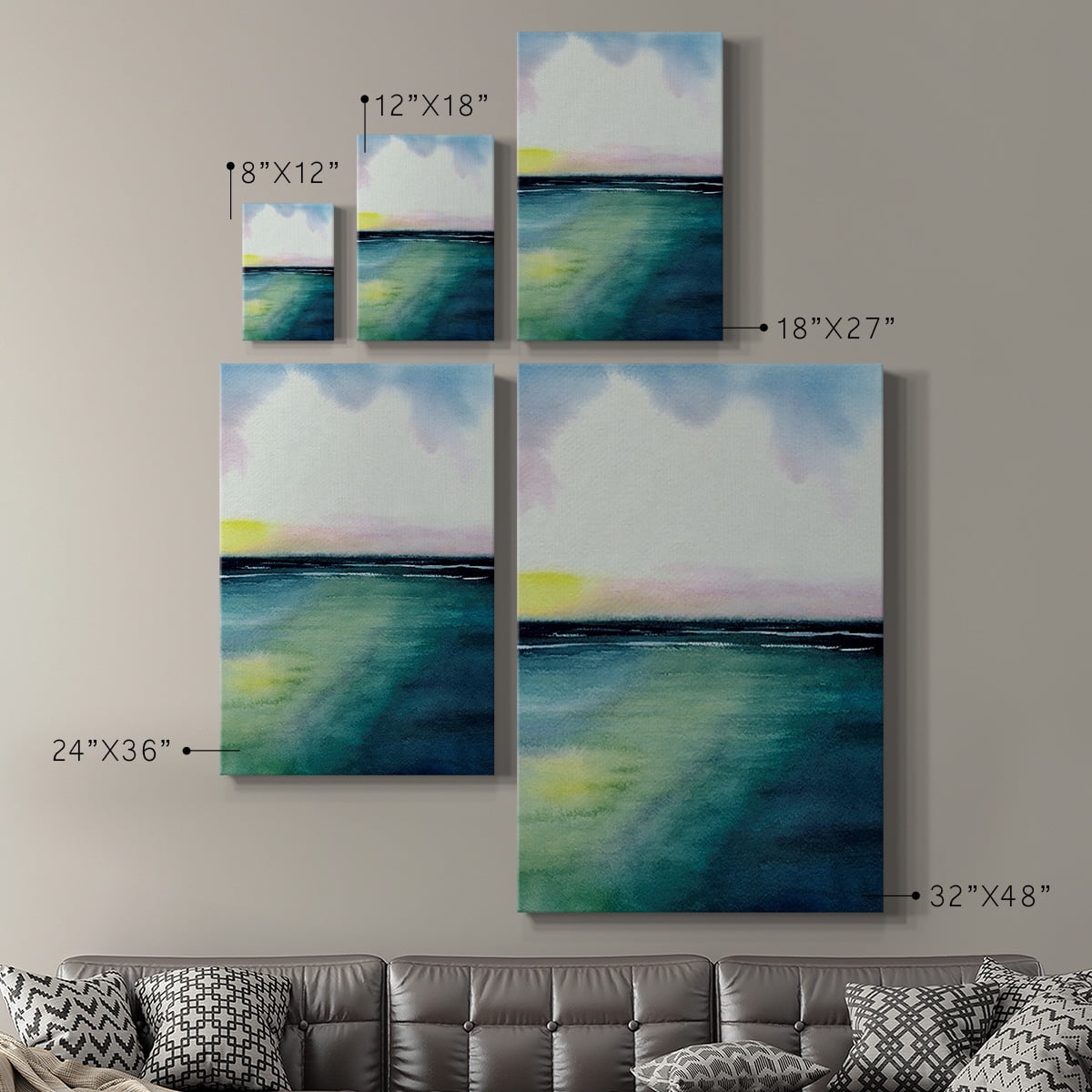 Sherbet Sunset Diptych II Premium Gallery Wrapped Canvas - Ready to Hang