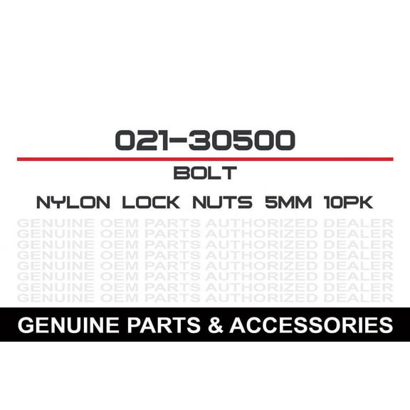 Bolt Motorcycle Hardware, Inc Nylon Lock Nut M5 10/Pk 021-30500