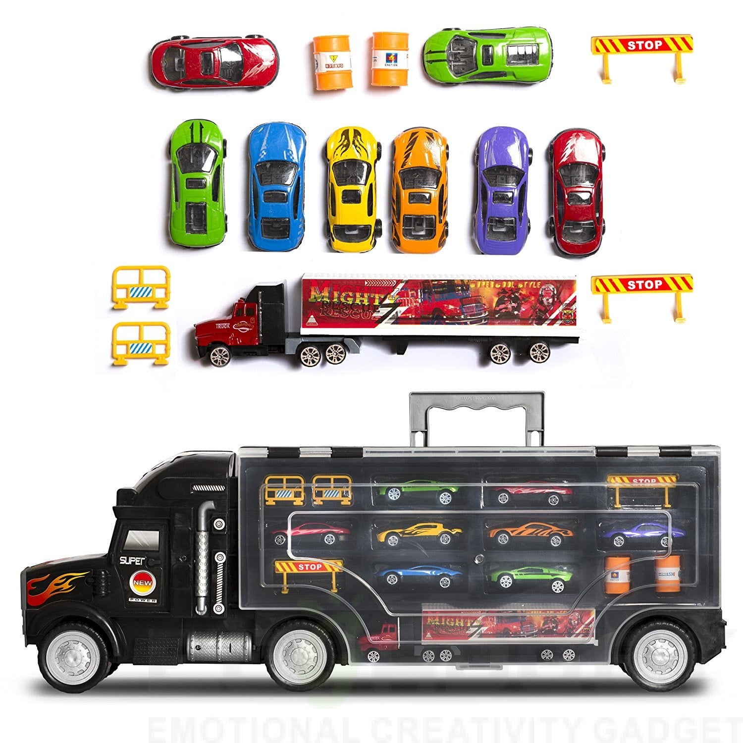 big truck with small cars toys