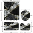 thumbnail image 3 of 4 Piece Marble Shower Curtain Set Gold Crack Line Crystal Geometric Black Gray Bathroom Decorative Rug, 3 of 9