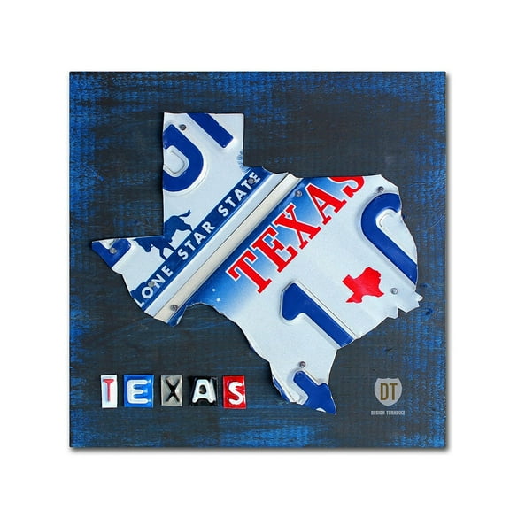 Trademark Fine Art 'Texas License Plate Map' Canvas Art by Design Turnpike
