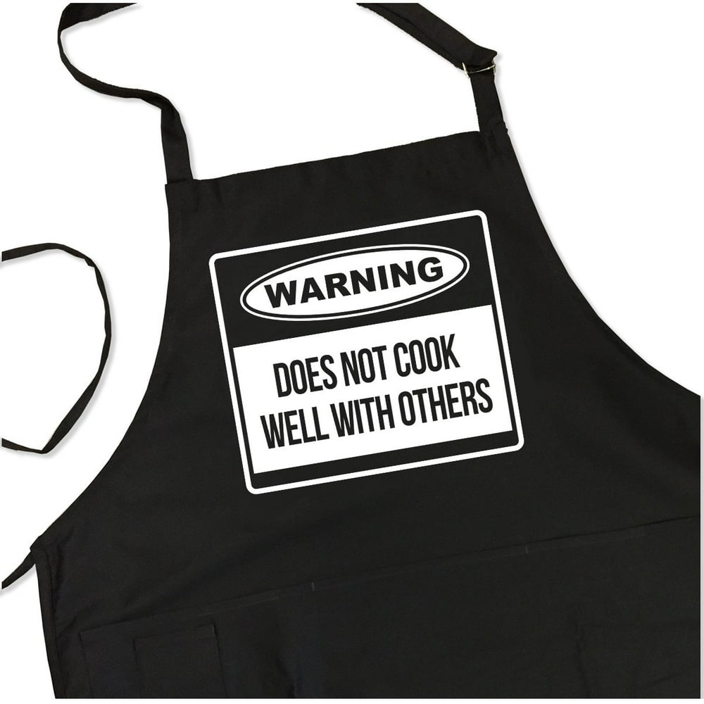 Warning Does Not Cook Well With Others - BBQ Grill Apron - Funny Apron