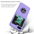 thumbnail image 3 of Allytech Galaxy Z Flip 5 Case with 2 Set Screen Protector, With Ring Holder Stand Shockproof Protective Anti-Scratch Hybrid Case Cover for Samsung Galaxy Z Flip 5 - Purple, 3 of 9