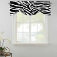 thumbnail image 2 of Tie Up Valance Curtain for Kitchen, Abstract Black White Zebra Stripe Rod Pocket Short Curtains Adjustable Tie-Up Shade Valances, Animal Texture Window Treatment for Bathroom Living Room Bedroom, 2 of 9