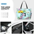 thumbnail image 2 of Wukai Dragonfly Floral Print Zipper Bag,large Beach Tote Bag,Waterproof Sandproof Bag,Grocery and Picnic Tote Travel Bag, 2 of 5