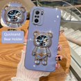 thumbnail image 1 of Funda de teléfono con soporte de oso espacial de arena movediza para Xiaomi Redmi Note 12 11 Pro Plus Turbo 5G 11S 10S 10 9S 10C, cubierta suave chapada, 1 of 4