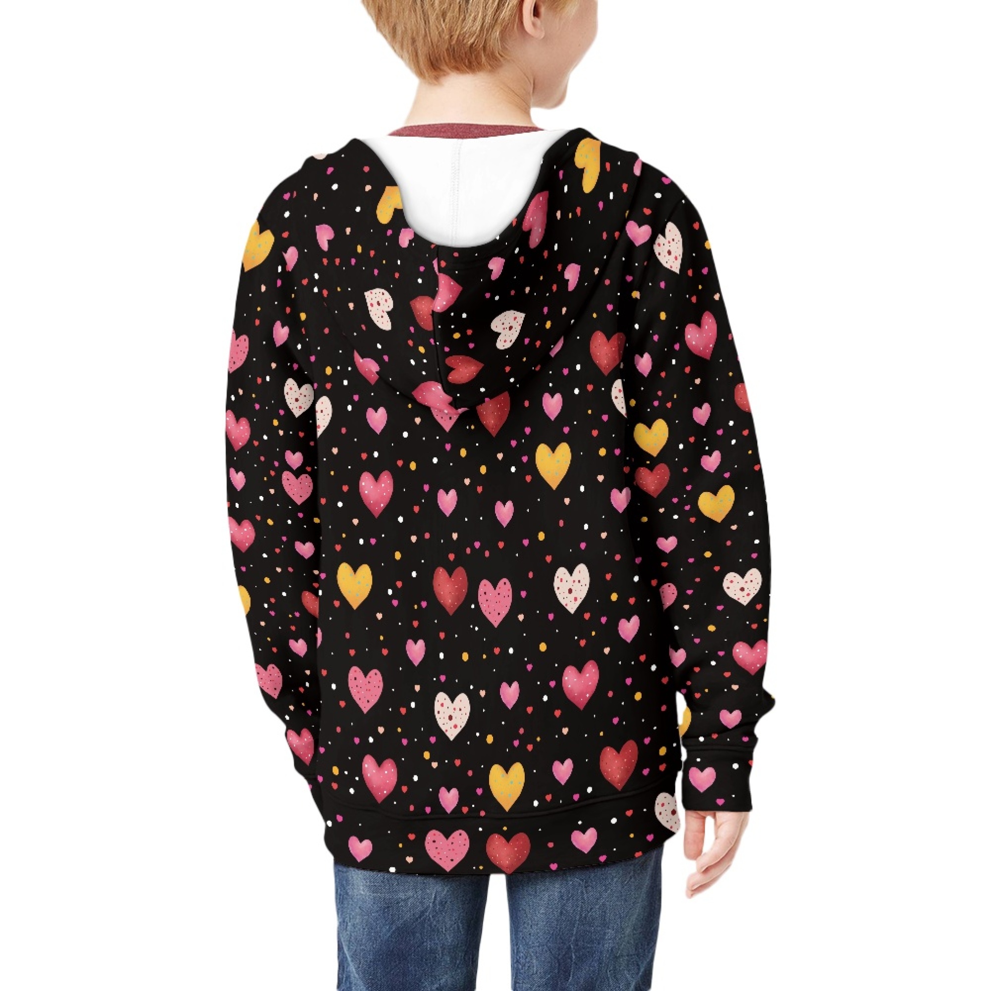 DISNIMO Kids Heart Hoodie Girls Zip Up Hoodies Size 14-16 Hoodie Sweatshirts with Zipper Sweatshirt for Girls Colorful Hoodies for Boys Hoodie Jacket Teens Hooded Jackets Children Fall Clothing