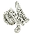 thumbnail image 2 of Silver Plated Rhinestone Alphabet Letter M Lapel Pin, 2 of 3