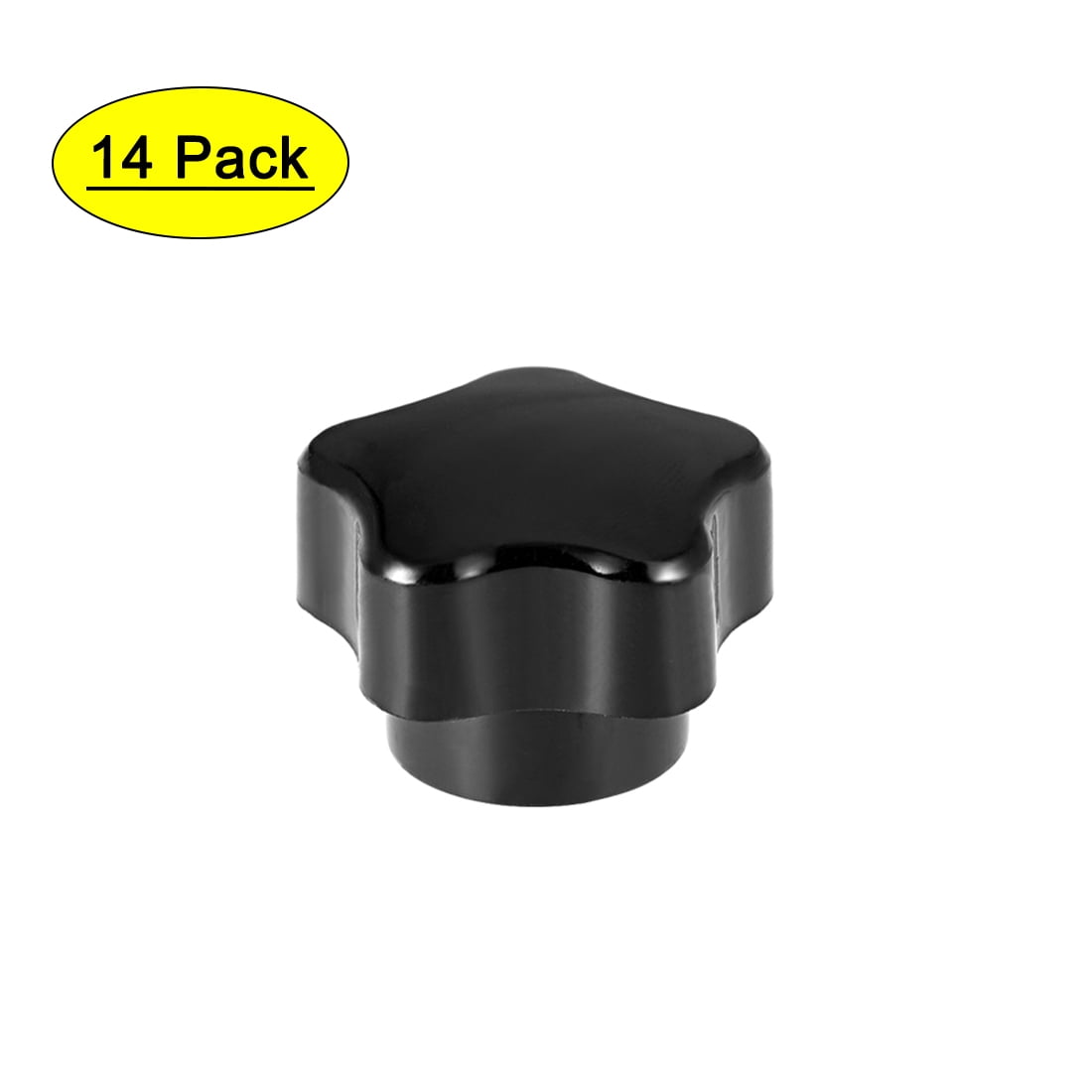 Uxcell M8 Female Thread 30.5mm Head Brass Insert Star Knobs Black 14