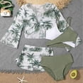 thumbnail image 2 of CAUYDY Toddler Girls Swimsuit 3Pcs Sets 1 x Girls Bikini Swimsuit + 1 x Bikini Bottoms + 1 x Cover Ups Kid Girls Swimsuit Sets 5T 6T 7T Girls Summer Swimwear (Sizes 130,F02-Dark Green), 2 of 9