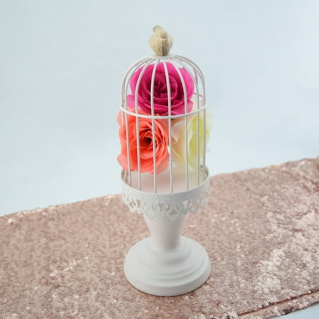 Candle Pedestal Stand Fantado White Bird Cage Candle Tea Light Holder on Pedestal - 12 Inch by PaperLanternStore ()