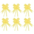 thumbnail image 1 of Unique Bargains 8 Inch Pull Bows Ribbon Gift Wrapping String Rose Pattern Decorative Bow Tie Yellow 100 Pack, 1 of 5