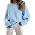 thumbnail image 1 of Suéter PRETTYGARDEN Oversized Peludo Cuello Redondo Azul Claro S, 1 of 8