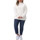 thumbnail image 2 of Suéter de Talla Grande para Mujeres Agnes Orinda, Cuello Alto, Manga Larga, Casual, Pullover, Tejido, Tallas 1X, Blanco, 2 of 5