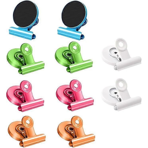 Colorful magnetic clips, 10 pack magnetic clips, magnets with clips, magnetic clips, multi-color magnetic clips for refrigerator, magnetic whiteboard