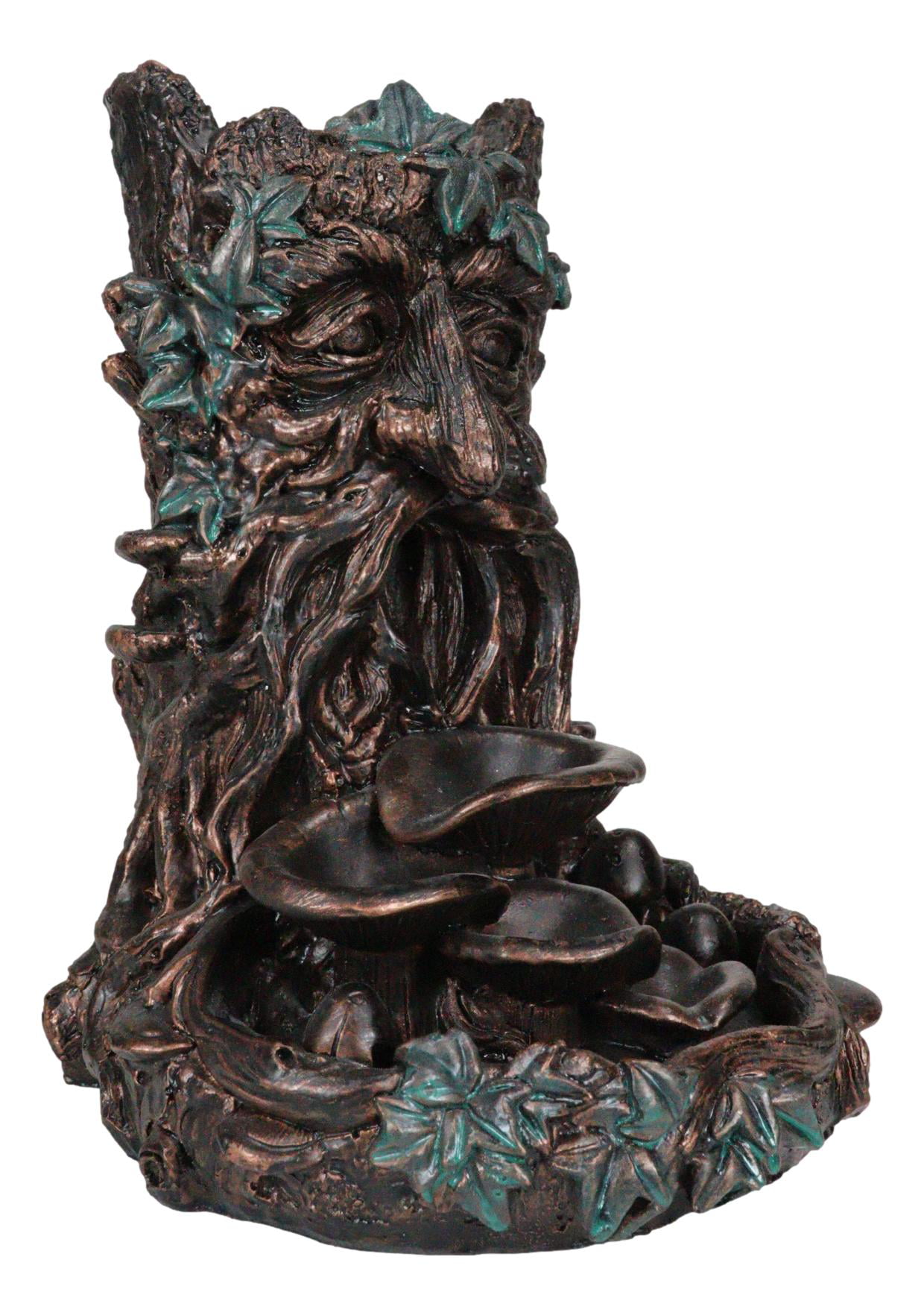 10.75"L Celtic Greenman Tree God Aroma Incense Burner and Candleholder Statue 
