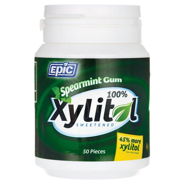Epic Dental Spearmint Gum - Xylitol Sweetened - 50 Count