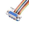 thumbnail image 3 of IDC Rainbow Wire Flat Ribbon Cable DB15 Female to DB15 Female Connector 2.54mm Pitch 11.8inch Long, 3 of 5