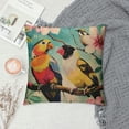 thumbnail image 2 of Shiartex Pillow Covers Tropical Toucan Parrot Bird Green Palm Leaves with White Hibiscus Flowers ,Decorative Throw Pillow Covers Soft Cushion Covers for Home Couch Living White, 2 of 5