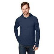 North End NE105 Unisex JAQ Stretch Performance Hooded Long Sleeve T-Shirt-Classic Navy-XXS