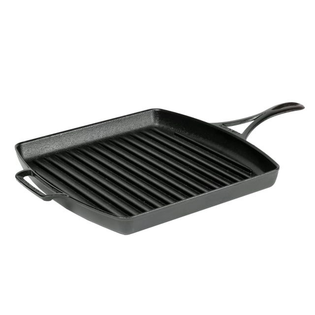 Grill Pan Lodge Blacklock de hierro fundido triple sazonado de 12 pulgadas